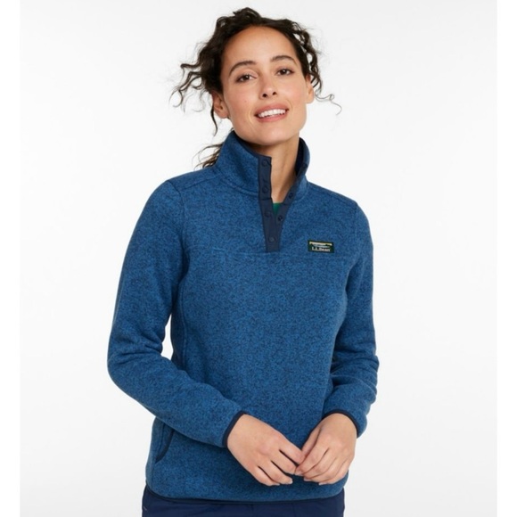 Women's L.L.Bean Sweater Fleece Pullover Blue - Picture 1 of 10